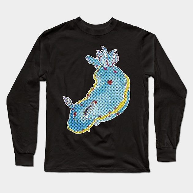 Halftone Nudibranch Pop Long Sleeve T-Shirt by yodelbat